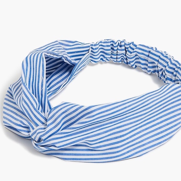 JCrew Hair Band Accessory Blue White Stripe - Picture 1 of 5